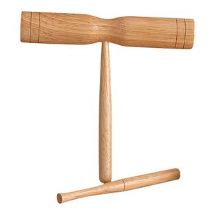 成人双响筒儿童奥尔夫打击乐器橡木双响筒婴幼儿乐器高中低音梆子