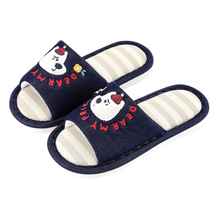 巴拉巴拉儿童亚麻拖鞋男童春秋室内宝宝卡通女童四季居家夏季拖鞋