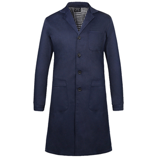 精品大褂工作服男长款灰色劳保服上衣女秋冬外套罩衣白大褂定印字