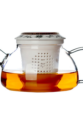 一园玻璃壶带盖创意富贵金莲茶具