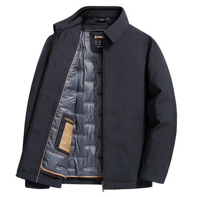 恒源祥可脱卸白鸭绒翻领羽绒服男