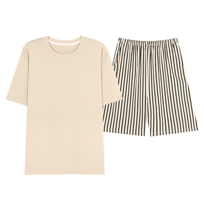 夏季圆领短袖简约休闲短裤凉感薄