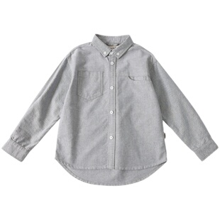 小新贝塔-父子亲子！春高支数复古英伦风牛津纺儿童衬衫3色