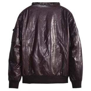 MCS男装源自万宝路秋季美式M65战壕野战绵羊皮G-1可卸翻毛领皮衣