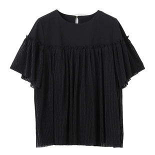 组曲气质简约适宜褶皱组合五分袖T恤女ONWARD