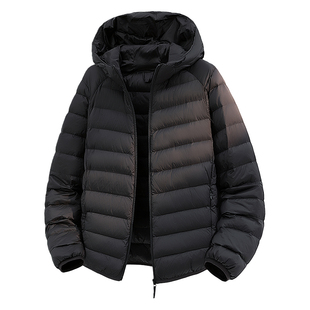 WASSUP官方店简约休闲连帽轻薄羽绒服男秋冬百搭舒适鸭绒外套户外