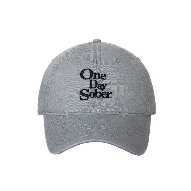 OneDaySober水洗复古美式牛仔刺绣经典软顶品牌Logo鸭舌棒球帽