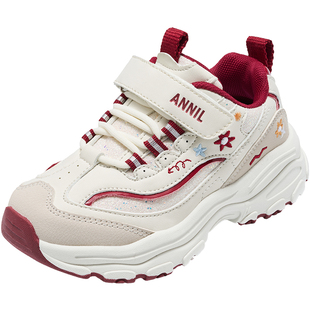 马年限定|安奈儿女童运动鞋2026新款春季新年红色鞋子儿童老爹鞋