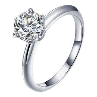 蒂芙星钻18K金培育钻石河南人工人造钻石T家经典六爪一克拉钻戒