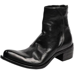 dreambox钧博巫师靴水洗马皮手工固特异尖头切尔西靴英伦潮款男靴