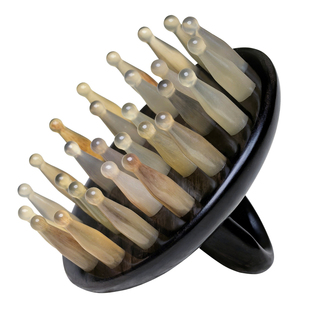 十里荷檀木牛角梳按摩梳头皮头部按摩器按摩头部穴位积分兑好礼