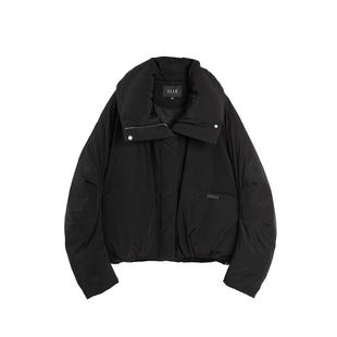 ELLE90白鸭绒大翻领羽绒服女2025冬季新款廓形保暖通勤时尚短外套
