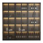 轻奢酒柜带玻璃门靠墙一体客厅展示柜现代简约家用高档酒架储物柜