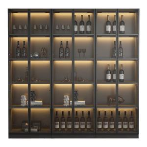 轻奢酒柜带玻璃门靠墙一体客厅展示柜现代简约家用高档酒架储物柜