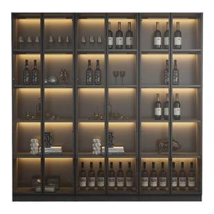 轻奢酒柜带玻璃门靠墙一体客厅展示柜现代简约家用高档酒架储物柜