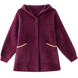 加肥加大妈妈秋装外套2025新款50岁60中老年女装连帽双面羊绒大衣