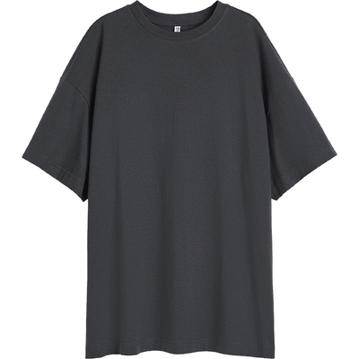 HM女装春季时尚休闲简约舒适罗纹大廓形短袖上衣1137208