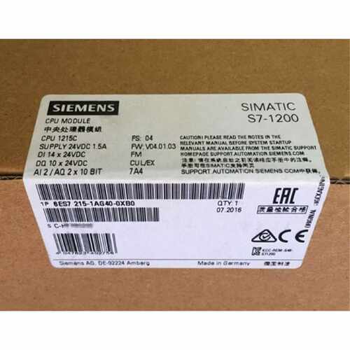 议价6ES7215-1AG40-0XB0西门子S7-1200CPU 1215C 6ES7 215-1AG40-