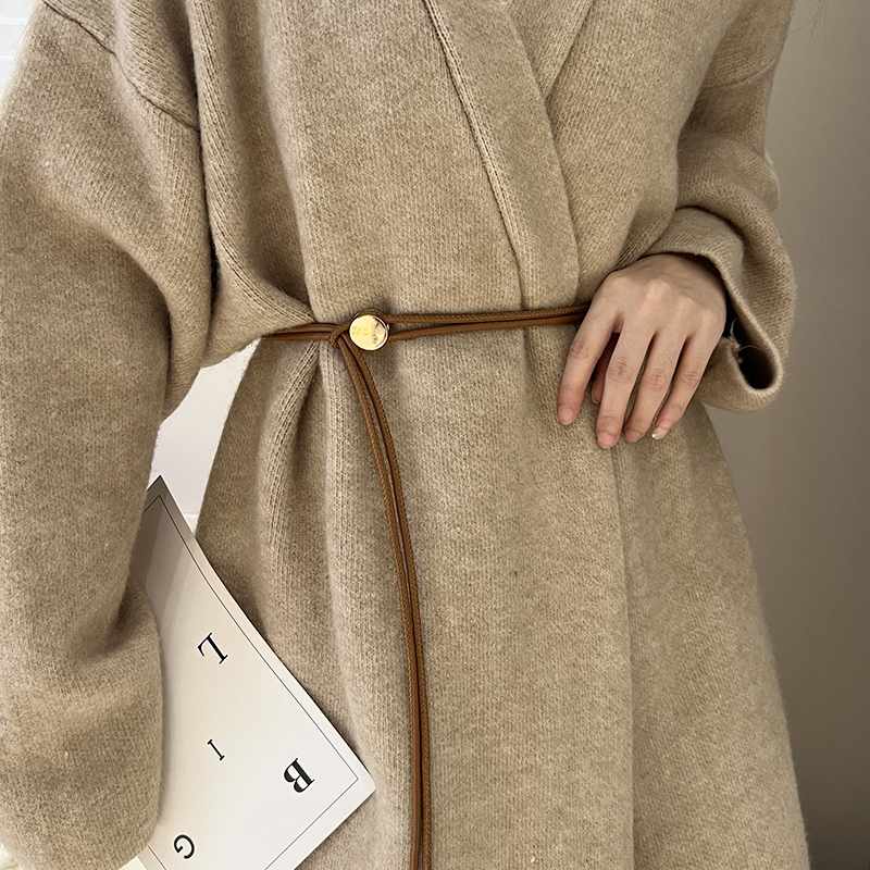 细腰带女配大衣毛衣西装时尚装饰百搭可调节长款软皮带腰链腰绳潮