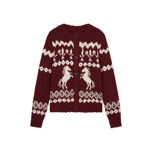 UOOYAA/乌丫2026春季新款「奇幻嘉年华」马年限定费尔岛毛开衫