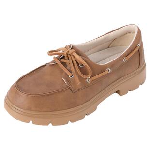 2026春夏Pansy盼喜新款日本女鞋英伦风百搭棕色厚底一脚蹬乐福鞋