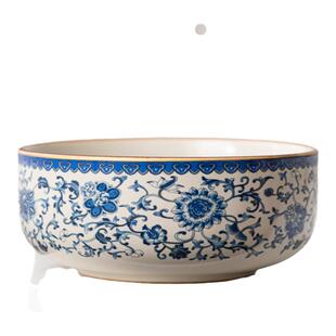 复古青花瓷汝窑茶洗家用特大号高端陶瓷建水茶洗缸功夫茶海废水缸