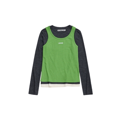 NO DIRECTION+ 羊毛撞色可拆卸两件式针织打底N534001341B