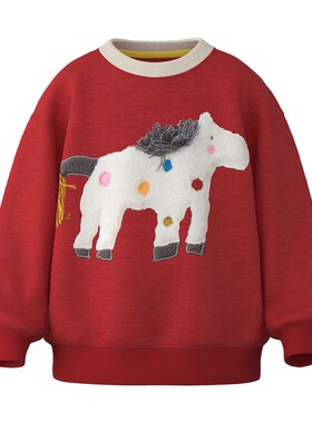 papa爬爬冬季儿童卫衣加绒加厚