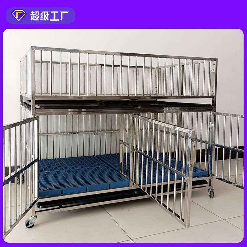 厂家批发子母笼小型犬双狗笼猫笼繁殖笼可拆卸叠加宠物笼