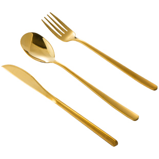 刀叉勺三件套304不锈钢西餐餐具牛排盘子家用套装刀叉两件套ins风