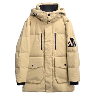 加厚羽绒服ABLE JEANS男女连帽防寒中长羽绒衣北方大棉服户外冬装