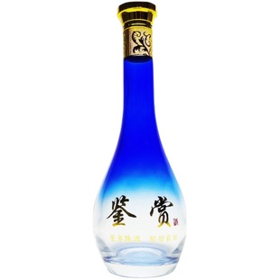 蓝色水滴玻璃酒瓶子500ml家用酒壶白酒空瓶1斤装散酒壶私人定制