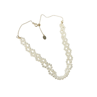 TYUSHA超美天鹅颈*手工编制进口施家珍珠14K包金项链锁骨链Choker