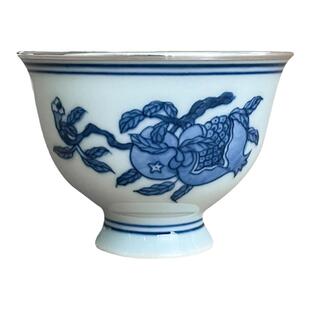 纯银时代 景德镇青花杯瓷包银杯足银999主人茶杯茶盏单杯90ml