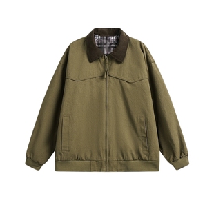 悟空有货复古潮牌cleanfit工装底特律外套男街头宽松百搭翻领夹克