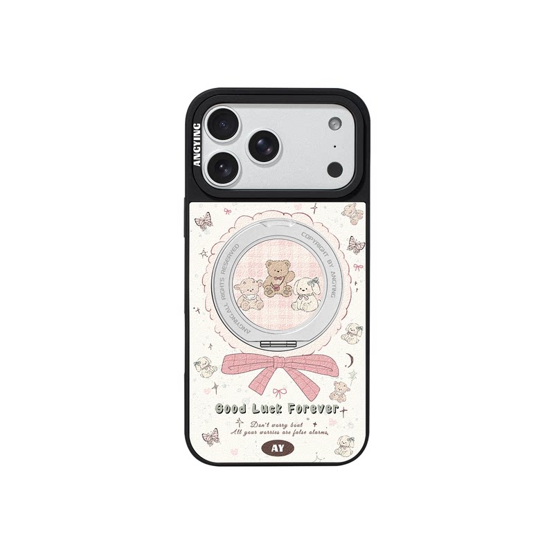 ANGYING × 布偶心事适用苹果17promax手机壳新款iphone16pro磁吸带支架ip15支点Yo6网红可爱文艺套高级感女
