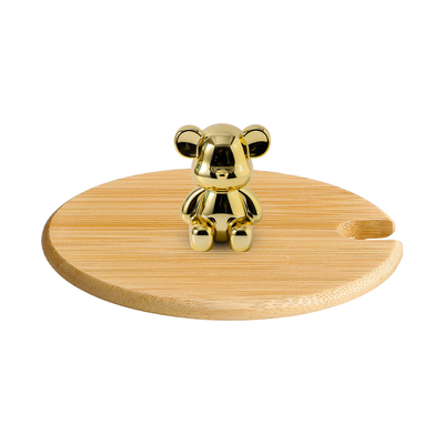 暴力熊竹木杯盖开口通用马克杯盖