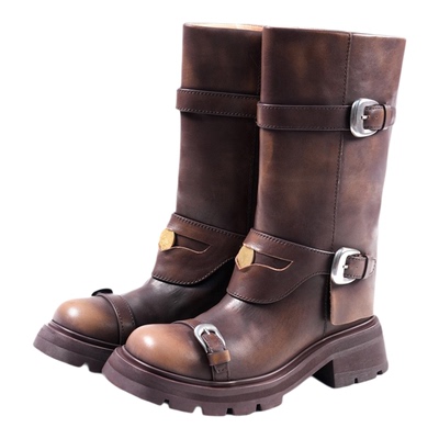 EMPTYBEHAVIOR三层绷带粗跟长靴