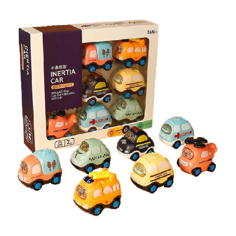 儿童迷你小车玩具套装惯性飞机救护车巴士仿真汽车模型新年礼物