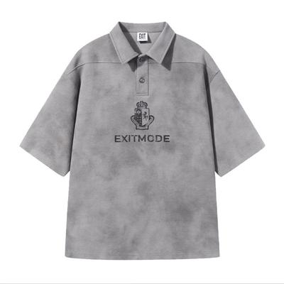 EXITMODE BY BLINDNOPLAN 25SS 云影脏染Polo印花T恤潮流百搭宽松