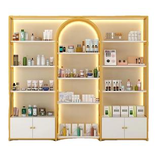 化妆品展示架美容院理发店产品展示柜多层简约带灯置物架陈列货架