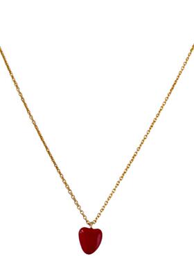 韩国ins博主同款红豆爱心项链