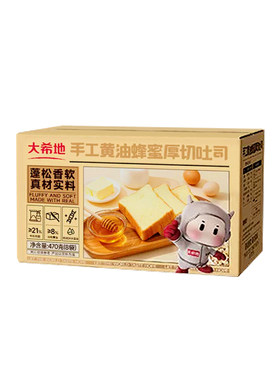 大希地蜂蜜黄油牛奶吐司面包厚切儿童营养早餐高钙全麦手撕零食片
