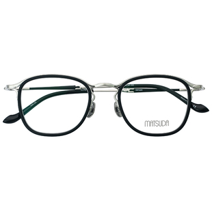 日本MATSUDA松田手工眼镜框男纯钛超轻海军蓝全框男款眼镜架M3118