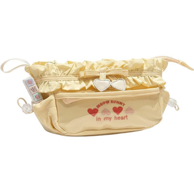 芝士奶黄色前透明笔袋大容量多层