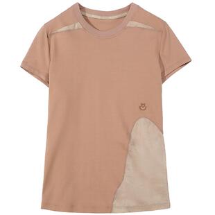 谜底T恤短袖女2025夏季新品休闲日常弹力合身H型短上衣252MT0577