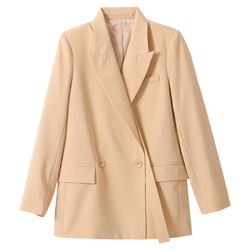简约长袖纯色西装外套女西服春秋