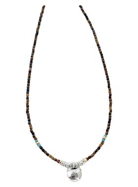 锁骨链小众复古虎眼石串珠项链女