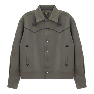 NEEDLES 男士刺绣图案绿色翻领夹克外套银泰百货精品 301574