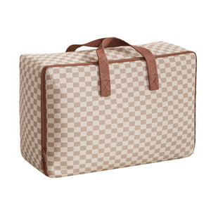 棋盘格收纳袋衣服衣物装被子专用棉麻布袋搬家打包袋子棉被整理袋